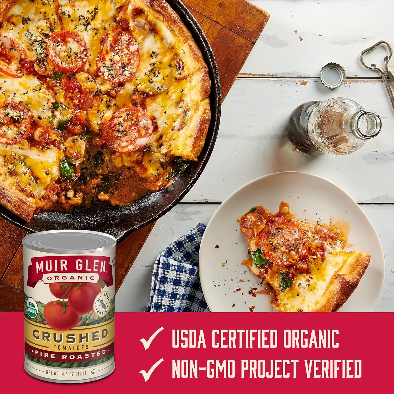 Muir Glen Organic Crushed Fire Roasted Canned Tomatoes, 14.5 oz. (Pack of 12)2