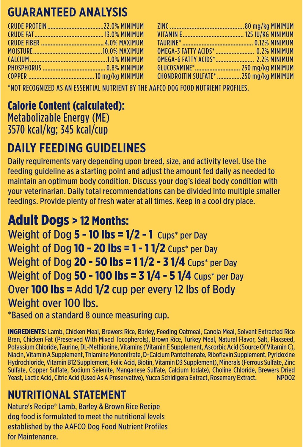 Nature′s Recipe Lamb, Barley & Brown Rice Recipe Dry Dog Food, 24 lb. Bag11
