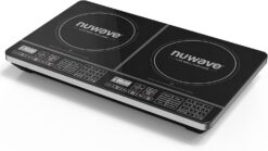 Nuwave PIC Double, Portable, Powerful 1800W with 2 Large 8” Heating Coils, Independent Controls, 94 Temp Settings from 100°F to 575°F in 5°F Increments, 11.5” Shatter-Proof Ceramic Glass Surface