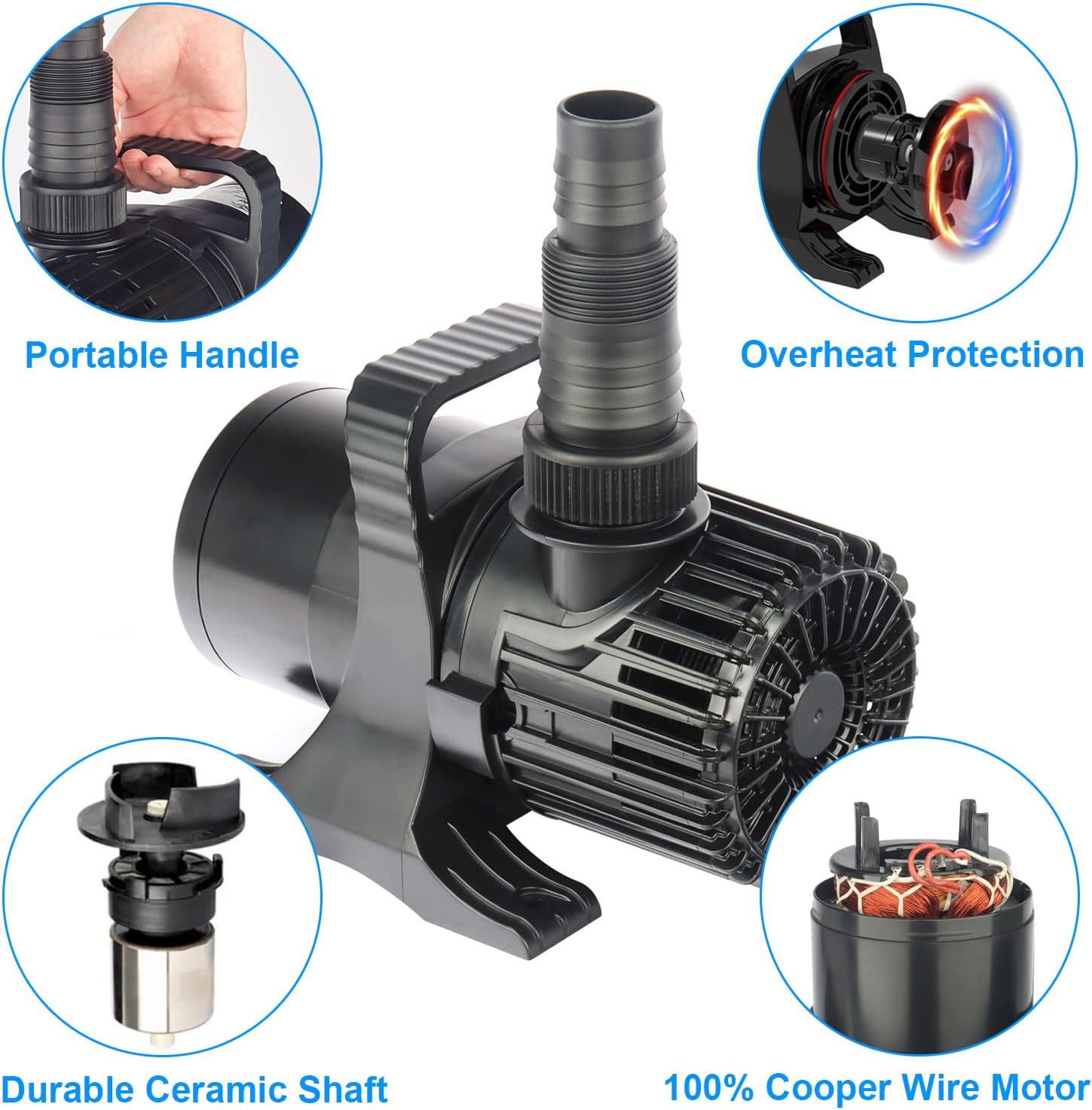OYO WATER Outdoor Large 3900gph-230W 32.8FT Pond Water-fall & Kio Fish Fountain-s &Garden Pump Submersible IPX8 Long 32.8FT Cord Smart-er & Quieter Duck & Yard &Patio Ponds Pumps, 1 Barrier Pump Bag9