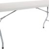 Office Star Resin Rectangle Center-Folding Portable Table for Picnics, Camping, and Tailgating, 6 Feet