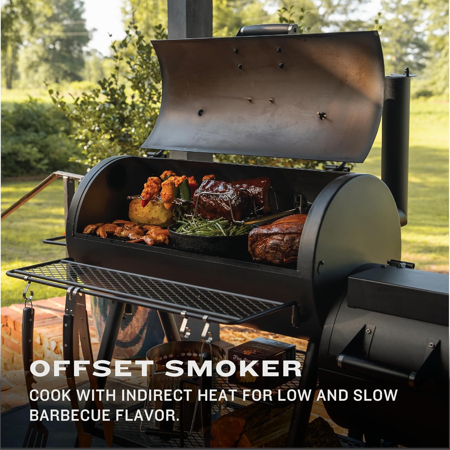 Oklahoma Joe's Highland Offset Reverse Flow Smoker and Grill - 2420300312