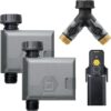 Orbit 21206 B-hyve Gen 2 Smart Hose Watering Timer, 2-Pack with Wi-Fi Hub and Hose Y Splitter