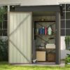 Patiowell PAMS53 5 ft. W x 3 ft. D Outdoor Storage Metal Shed with Sloping Roof and Lockable Door (14.5 sq. ft.)