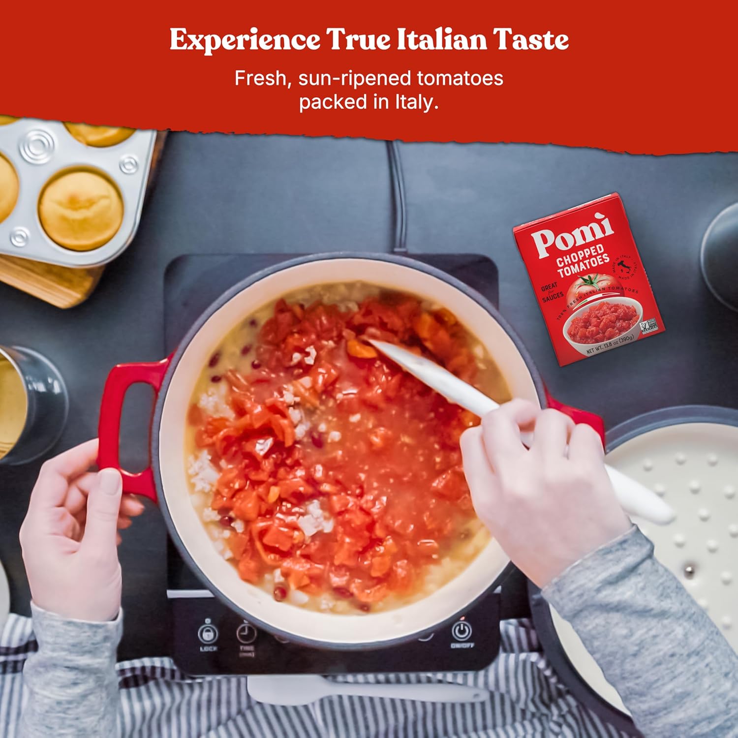 Pomì Chopped Tomatoes 13.8oz (Pack of 12) - Italian Chopped Tomato Made from All Natural 100% Fresh Italian Tomatoes - No Additives or Preservatives - Crushed Tomatoes - Italian Tomatoes Crushed11
