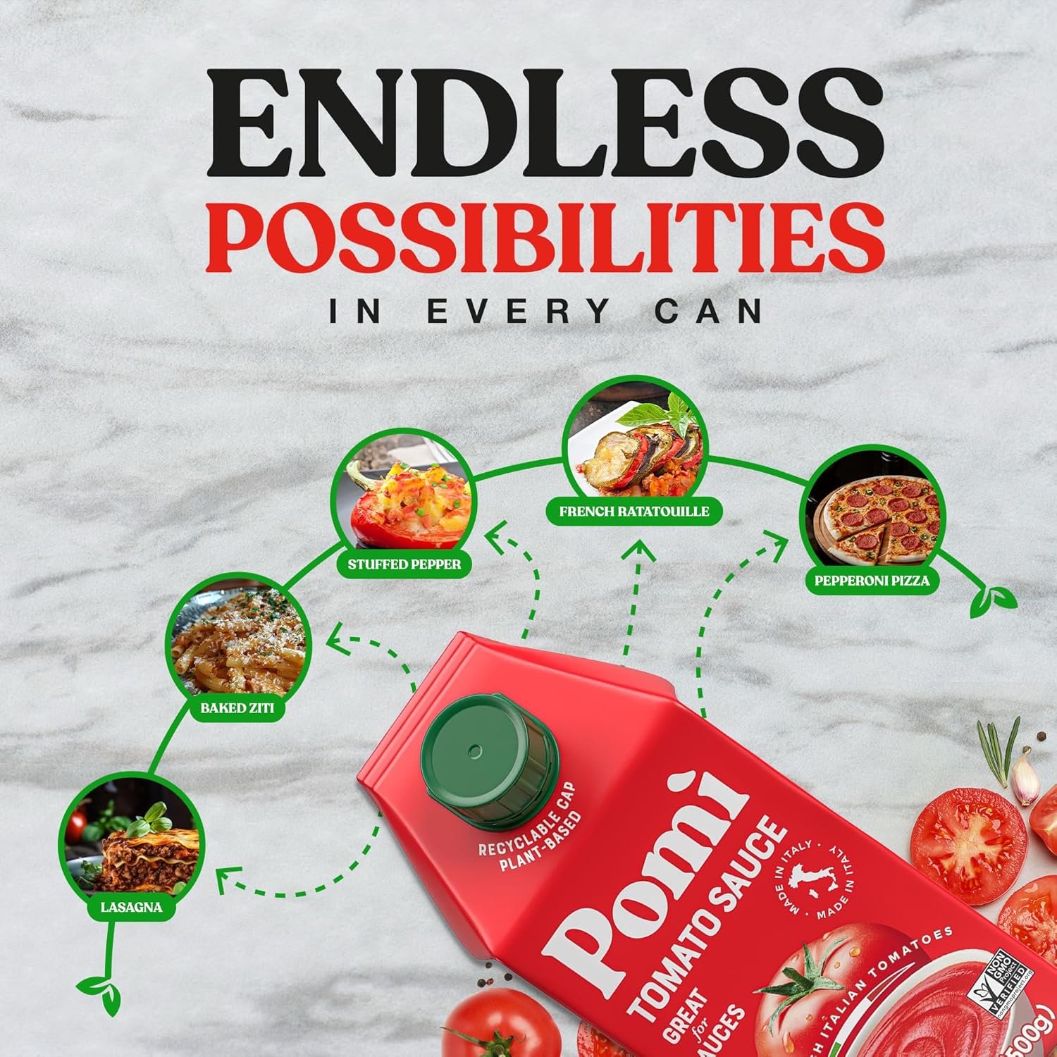 Pomì Tomato Sauce 17.64oz (Pack of 12) - Creamy, Velvety Italian Sauce with a Touch of Salt, No Additives or Preservatives - Made from 100% Fresh Italian Tomatoes, BPA-Free Carton12