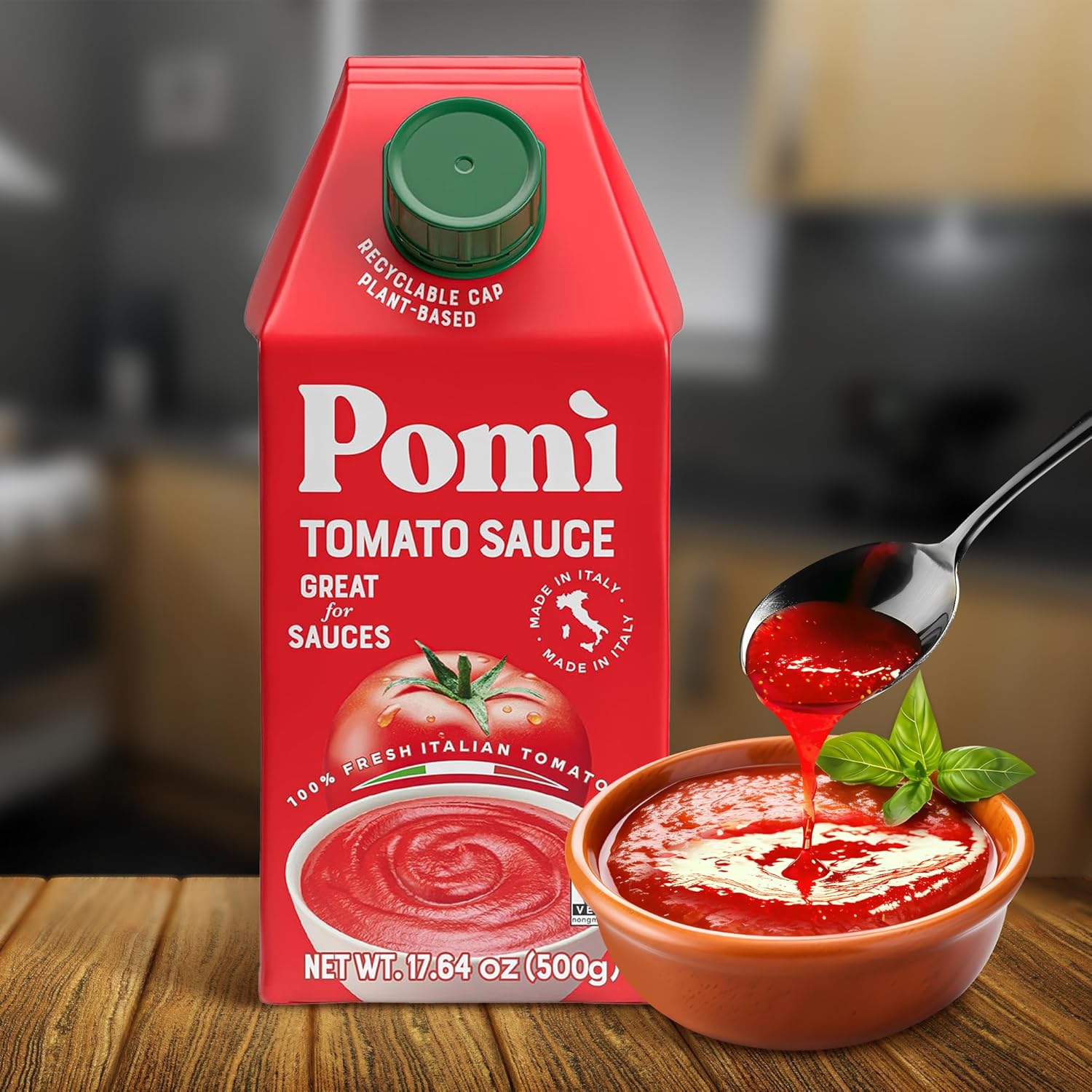 Pomì Tomato Sauce 17.64oz (Pack of 12) - Creamy, Velvety Italian Sauce with a Touch of Salt, No Additives or Preservatives - Made from 100% Fresh Italian Tomatoes, BPA-Free Carton7