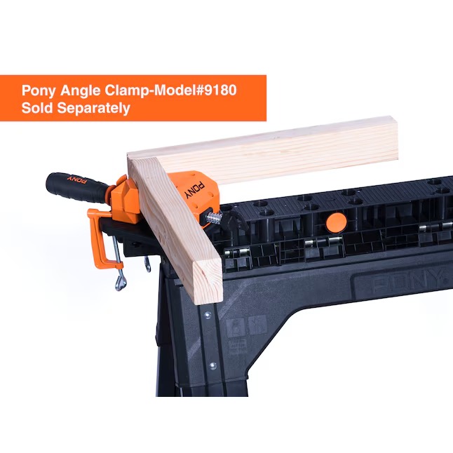 Pony 60400 2 -Pack 27-in W x 34.6-in H Plastic Steel Saw Horse ( 1200-lb Capacity)16_11zon