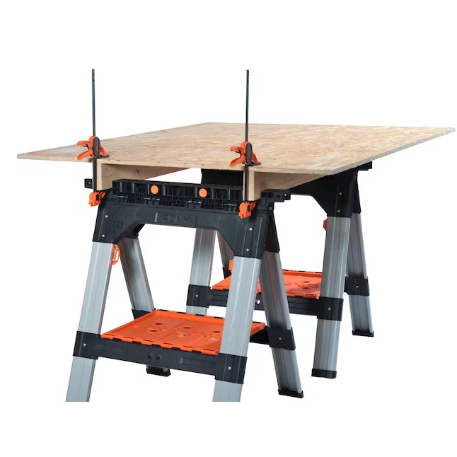 Pony 60400 2 -Pack 27-in W x 34.6-in H Plastic Steel Saw Horse ( 1200-lb Capacity)3_11zon