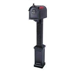 Postal PRO PP3400BLM Craftsman Mailbox and Post Kit, Black