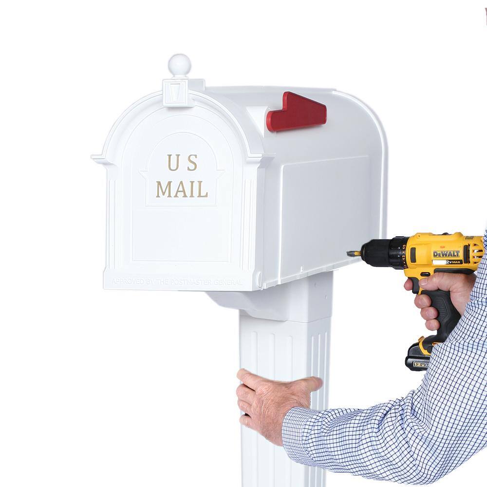 Postal PRO PP3400WHM Craftsman Mailbox and Post Kit, White5