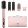 Professional Air Styling & Drying System - Powerful Hair Dryer Brush - Multi-Styler with Auto-Wrap Curlers, Paddle Brush, Oval Brush, Styling Concentrator, No Heat Damage, Portable Travel Case (Sliver)