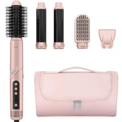 Professional Air Styling & Drying System - Powerful Hair Dryer Brush - Multi-Styler with Auto-Wrap Curlers, Paddle Brush, Oval Brush, Styling Concentrator, No Heat Damage, Portable Travel Case (Sliver)