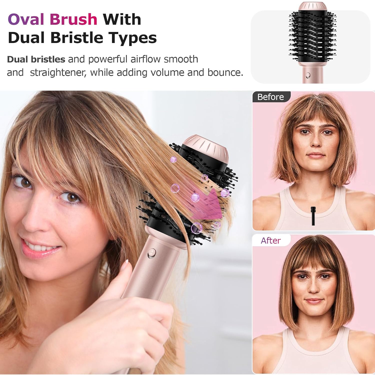 Professional Air Styling & Drying System - Powerful Hair Dryer Brush - Multi-Styler with Auto-Wrap Curlers, Paddle Brush, Oval Brush, Styling Concentrator, No Heat Damage, Portable Travel Case (Sliver)6