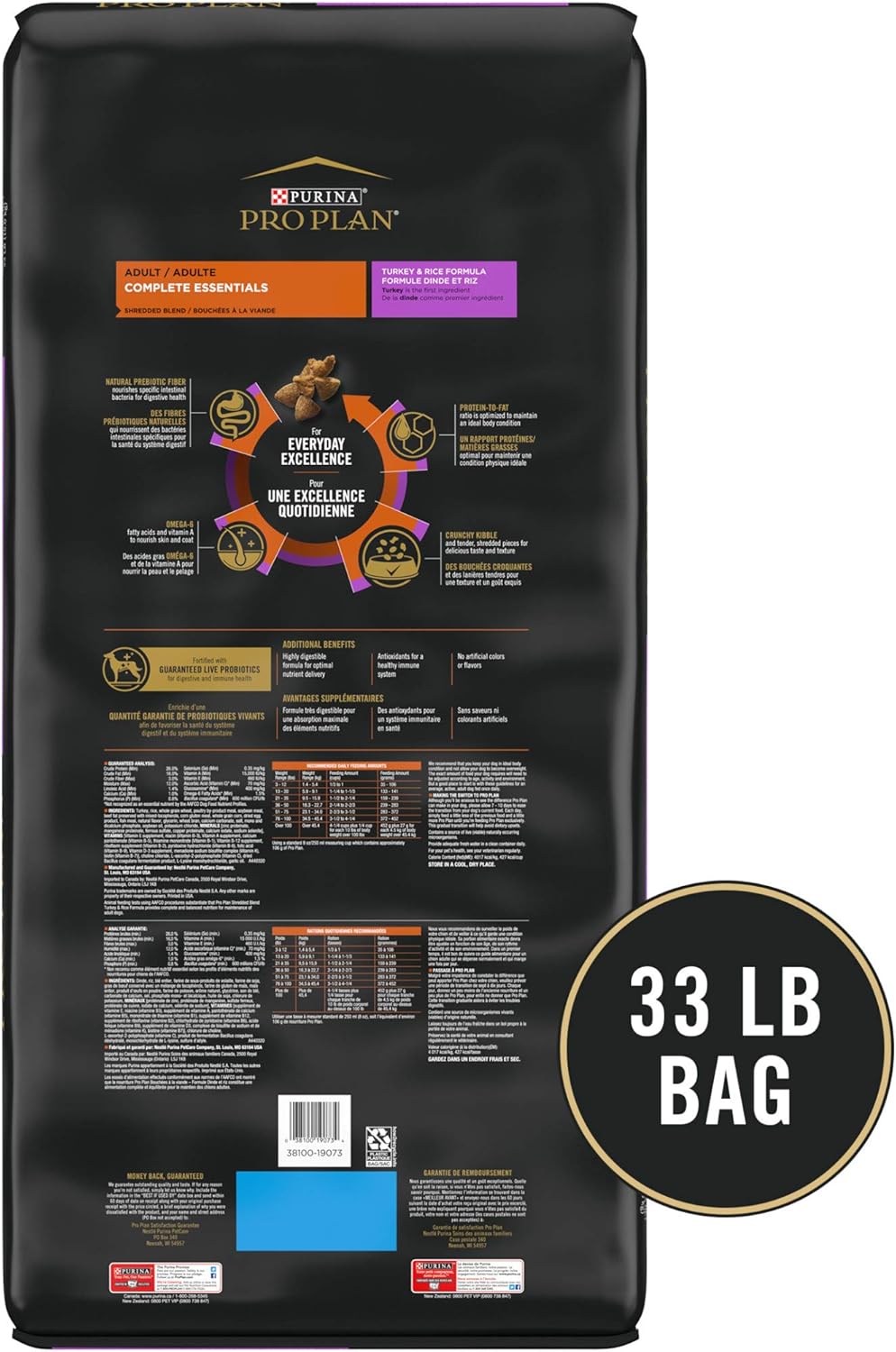 Purina Pro Plan Complete Essentials Shredded Blend Turkey and Rice Dog Food Dry Formula with Probiotics for Dogs - 33 lb. Bag6