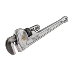 RIDGID 31095 14 in. Aluminum Straight Pipe Wrench for Plumbing, Sturdy Plumbing Pipe Tool with Self Cleaning Threads and Hook Jaws