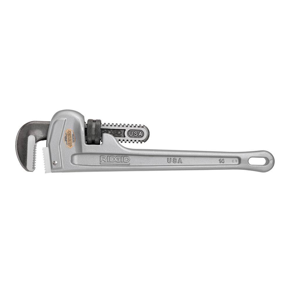 RIDGID 31095 14 in. Aluminum Straight Pipe Wrench for Plumbing, Sturdy Plumbing Pipe Tool with Self Cleaning Threads and Hook Jaws9