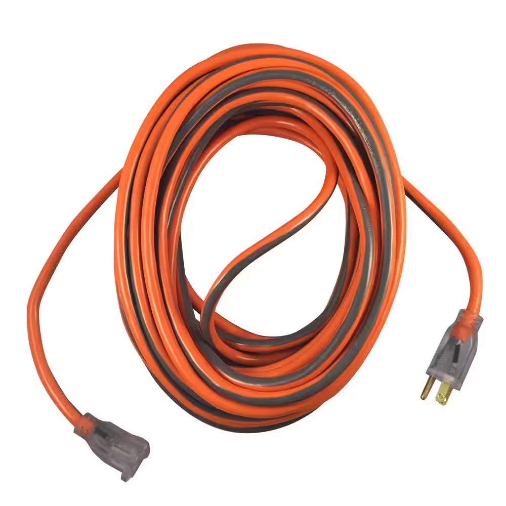 RIDGID 74100RGD 100 ft. 12 3 Heavy Duty Indoor Outdoor Extension Cord with Lighted End, Orange Grey2_11zon