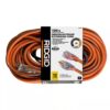 RIDGID 74100RGD 100 ft. 12/3 Heavy Duty Indoor/Outdoor Extension Cord with Lighted End, Orange/Grey