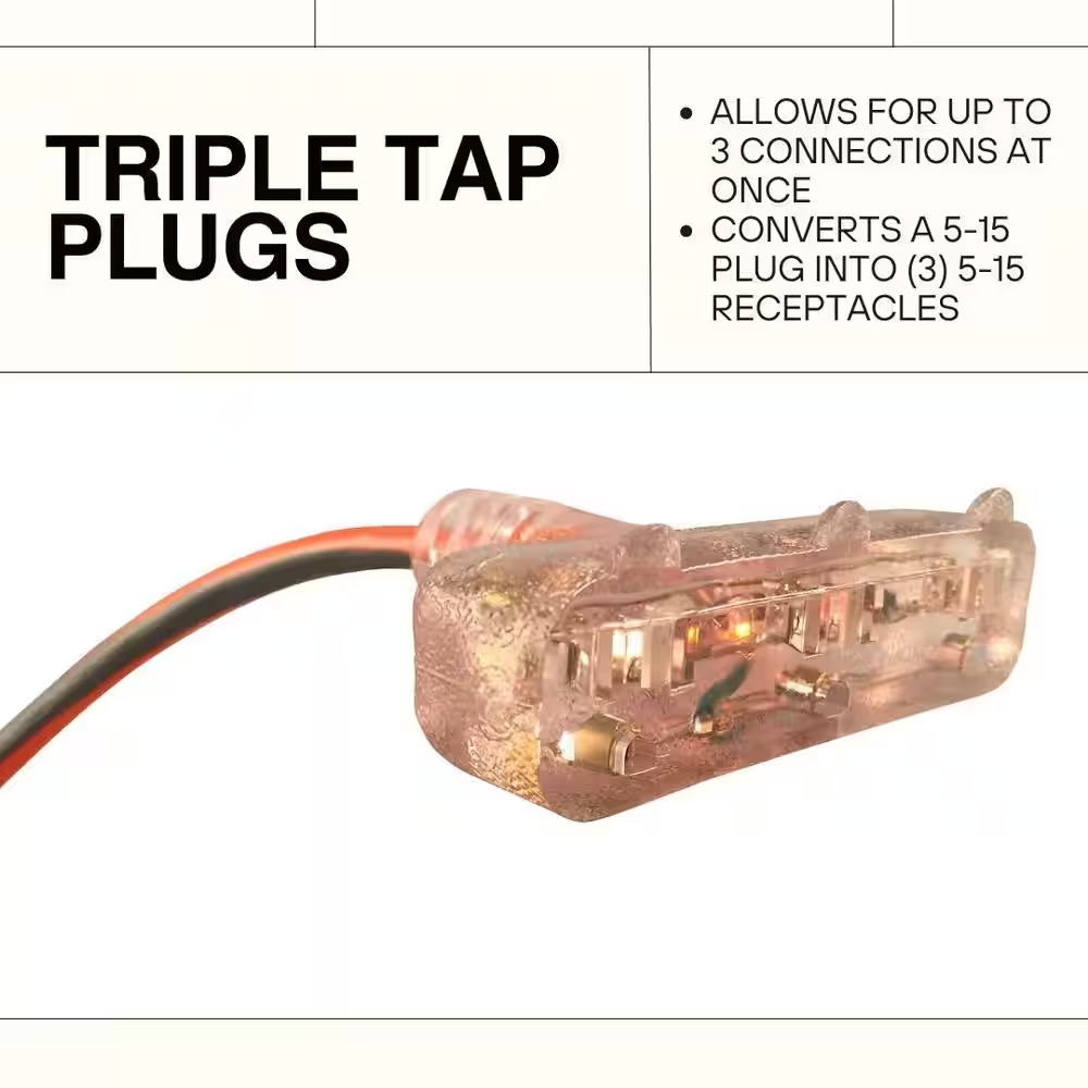RIDGID 76100RGD 100 ft. 12 3 Heavy Duty Indoor Outdoor Extension Cord with Tritap Lighted End, Orange Grey7_11zon
