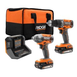 RIDGID R92721 18V Cordless 2-Tool Combo Kit with Drill/Driver, Impact Driver, (2) 2.0 Ah Batteries, and Charger