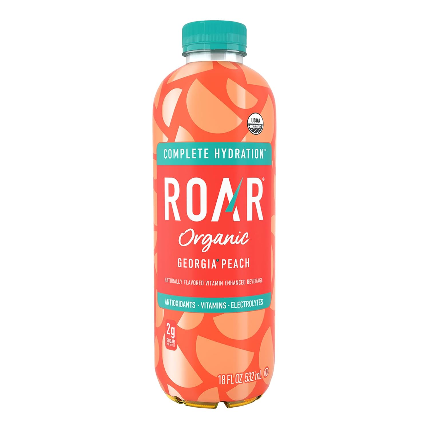 ROAR Complete Hydration Organic - Electrolyte Drinks Loaded with Vitamins C, B5, B12 - Non-GMO, Gluten-Free - Georgia Peach - 12 pc6