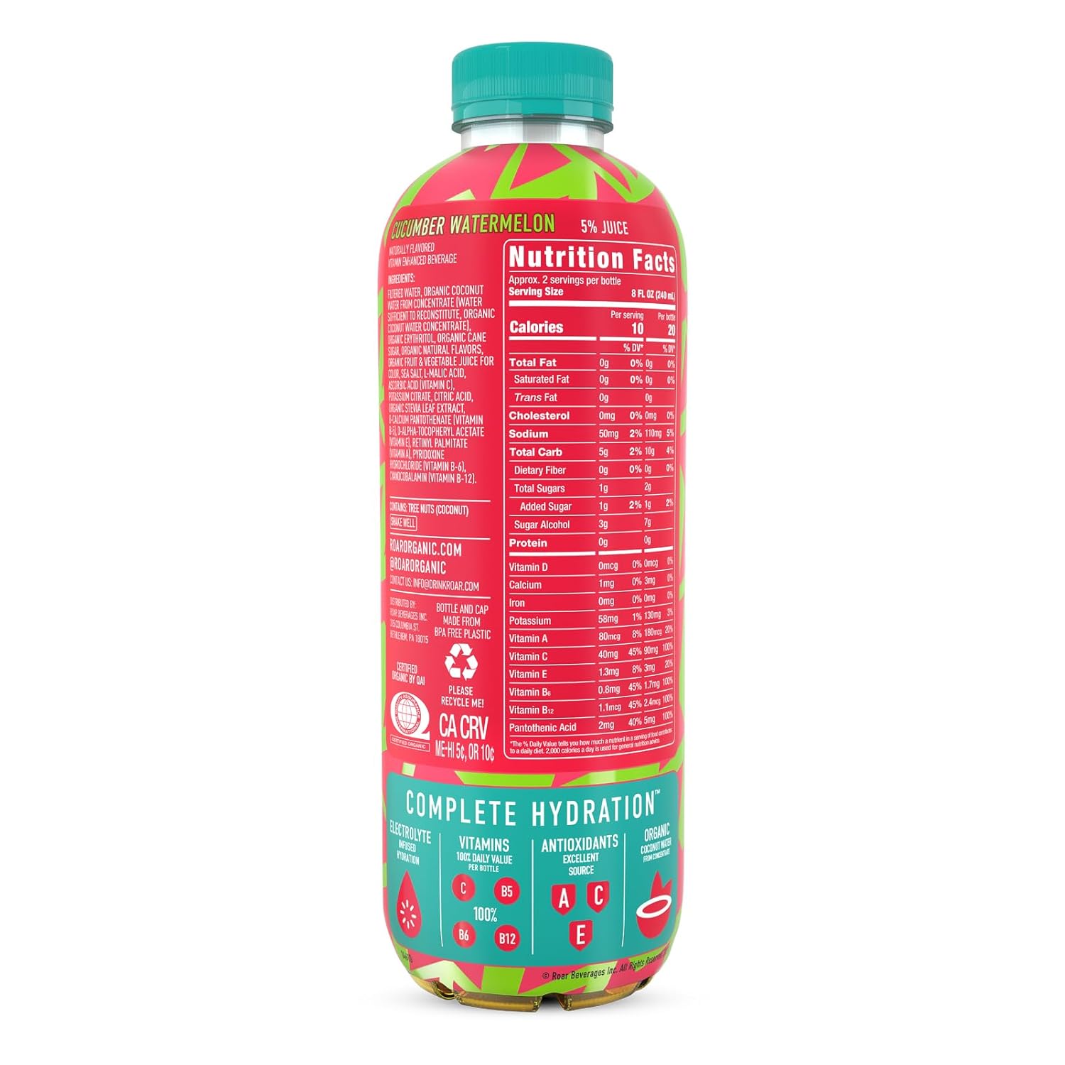 ROAR Complete Hydration Organic Variety Pack - Electrolyte Drinks Loaded with Vitamins C, B5, B12 - Hydrating Beverage Non-GMO, Gluten-Free - 12 pc11