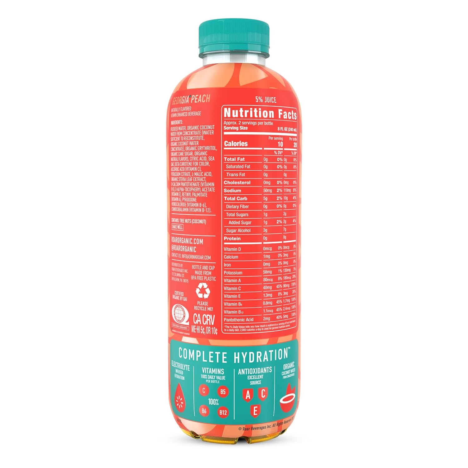 ROAR Complete Hydration Organic Variety Pack - Electrolyte Drinks Loaded with Vitamins C, B5, B12 - Hydrating Beverage Non-GMO, Gluten-Free - 12 pc6