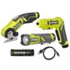 RYOBI FVK101K1 USB Lithium 3-Tool Cordless Combo Kit with 2.0 Ah Battery and Charging Cable