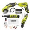 RYOBI FVK102K2 USB Lithium 4-Tool Combo Kit with Screwdriver, Glue Pen, Rotary Tool, Power Cutter, (2) Batteries, and Charger