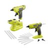 RYOBI P307-P306 ONE+ 18V Cordless 2-Tool Combo Kit with Dual Temperature Glue Gun and Compact Glue Gun (Tools Only)