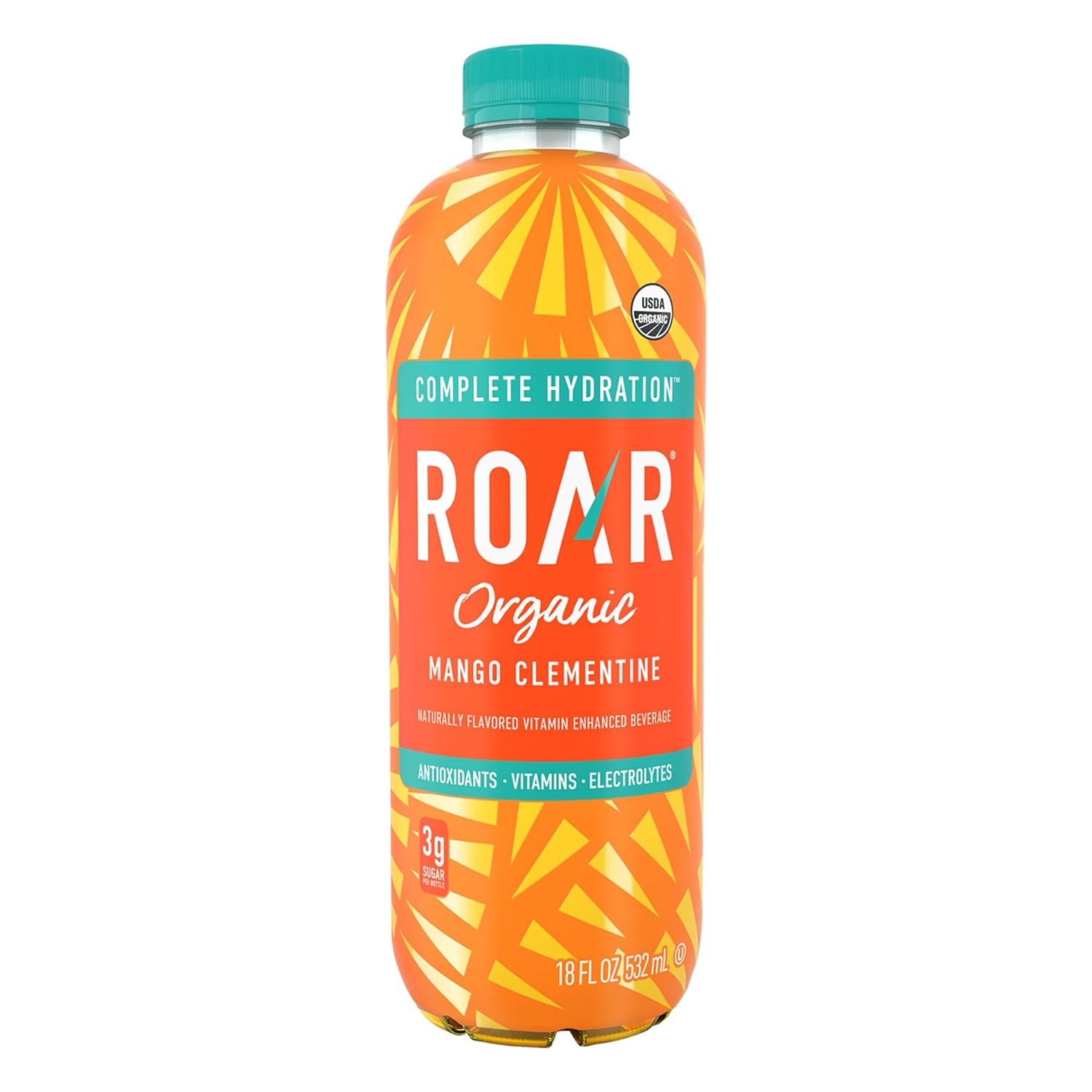 Roar Organic Electrolyte Infusions - USDA Organic - Mango Clementine - with Antioxidants, B Vitamins, Low-Calorie, Low-Sugar, Low-Carb, Coconut Water Infused Beverage 18 Fl Oz (Pack of 12)8