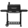 Royal Gourmet CD1824EH 24 in. Movable Charcoal Grill in Black, 2 Foldable Side Shelves, 2-Level Height-Adjustable Charcoal Pan