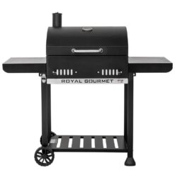 Royal Gourmet CD1824EH 24 in. Movable Charcoal Grill in Black, 2 Foldable Side Shelves, 2-Level Height-Adjustable Charcoal Pan