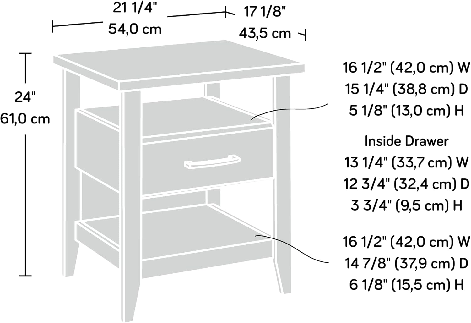 Sauder Summit Station Night Stand, Laurel Oak Finish3