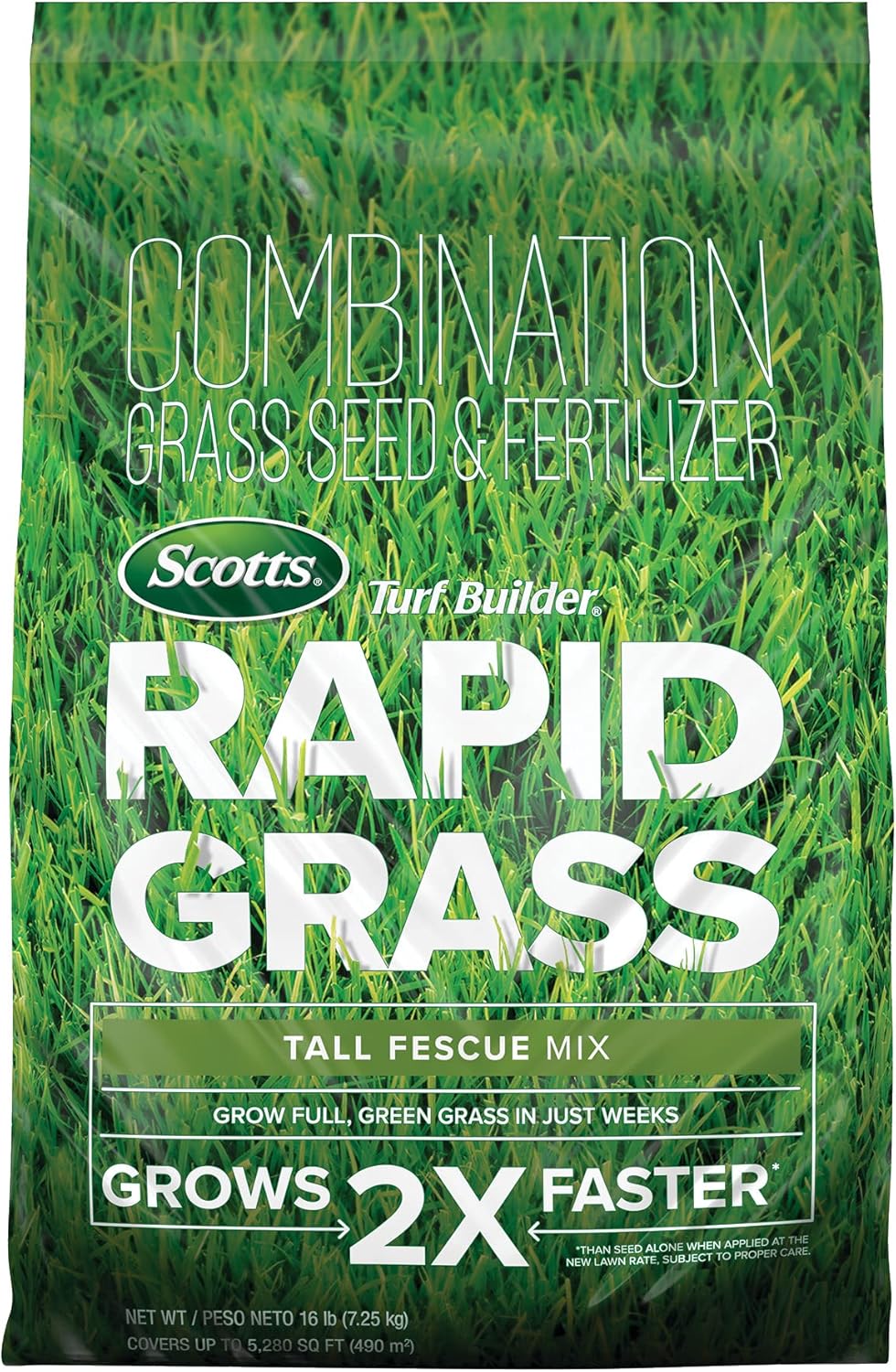 Scotts Turf Builder Rapid Grass Tall Fescue Mix, Combination Seed and Fertilizer, Grows Green Grass in Just Weeks, 16 lbs. Scotts Turf Builder Rapid Grass Tall Fescue Mix, Combination Seed and Fertilizer, Grows Green Grass in Just Weeks, 16 lbs.