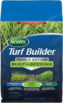 Scotts Turf Builder Triple Action Built For Seeding, Weed Preventer and Fertilizer for New Lawns, 4,000 sq. ft., 17.2 lbs.