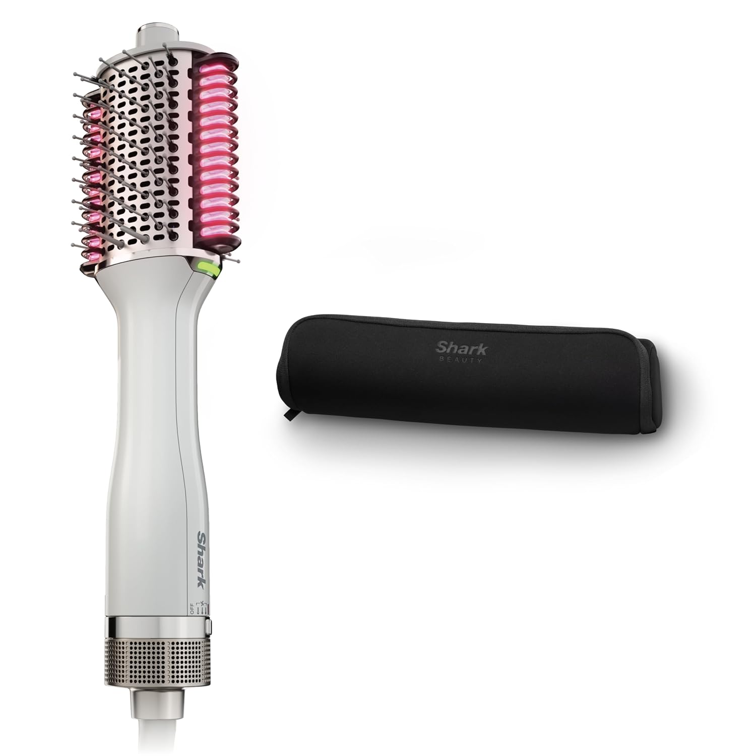 Shark HT212 SmoothStyle Heated Comb + Blow Dryer Brush with Heat Resistant Storage Bag, Dual Mode, for All Hair Types, Silk Shark HT212 SmoothStyle Heated Comb + Blow Dryer Brush with Heat Resistant Storage Bag, Dual Mode, for All Hair Types, Silk