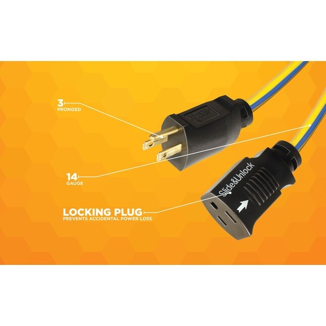 Southwire 24398826 100-ft 14 3 3 Prong Black Outdoor SJTW Heavy Duty Locking Extension Cord8_11zon