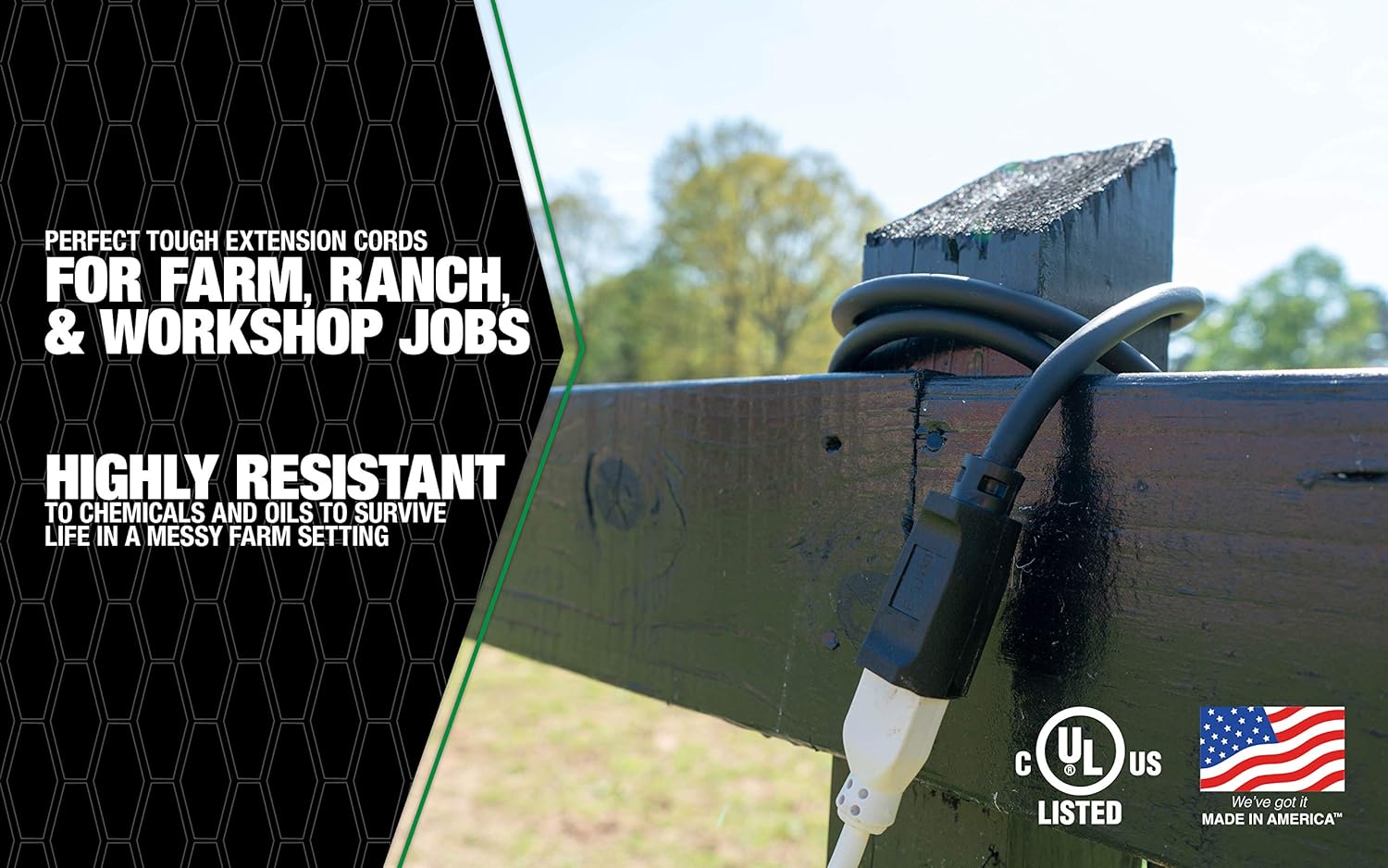 Southwire AGRIPRO 12 3 Heavy Duty Extension Cord, 100ft, Farm Workshop Cord, SJTOW, Black, 648172014