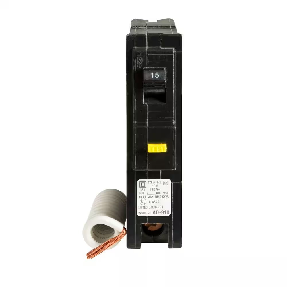 Square D HOM115GFICP Homeline 15 Amp Single-Pole GFCI Circuit Breaker5_11zon
