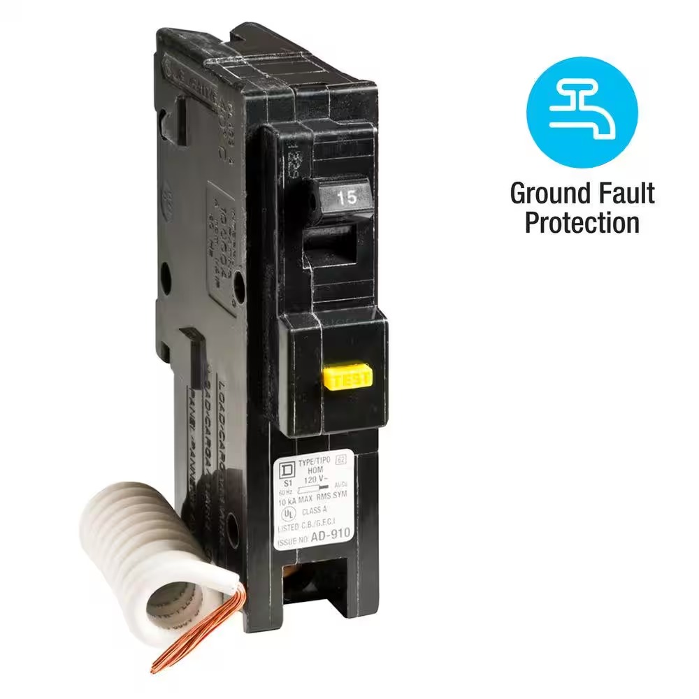 Square D HOM115GFICP Homeline 15 Amp Single-Pole GFCI Circuit Breaker9_11zon