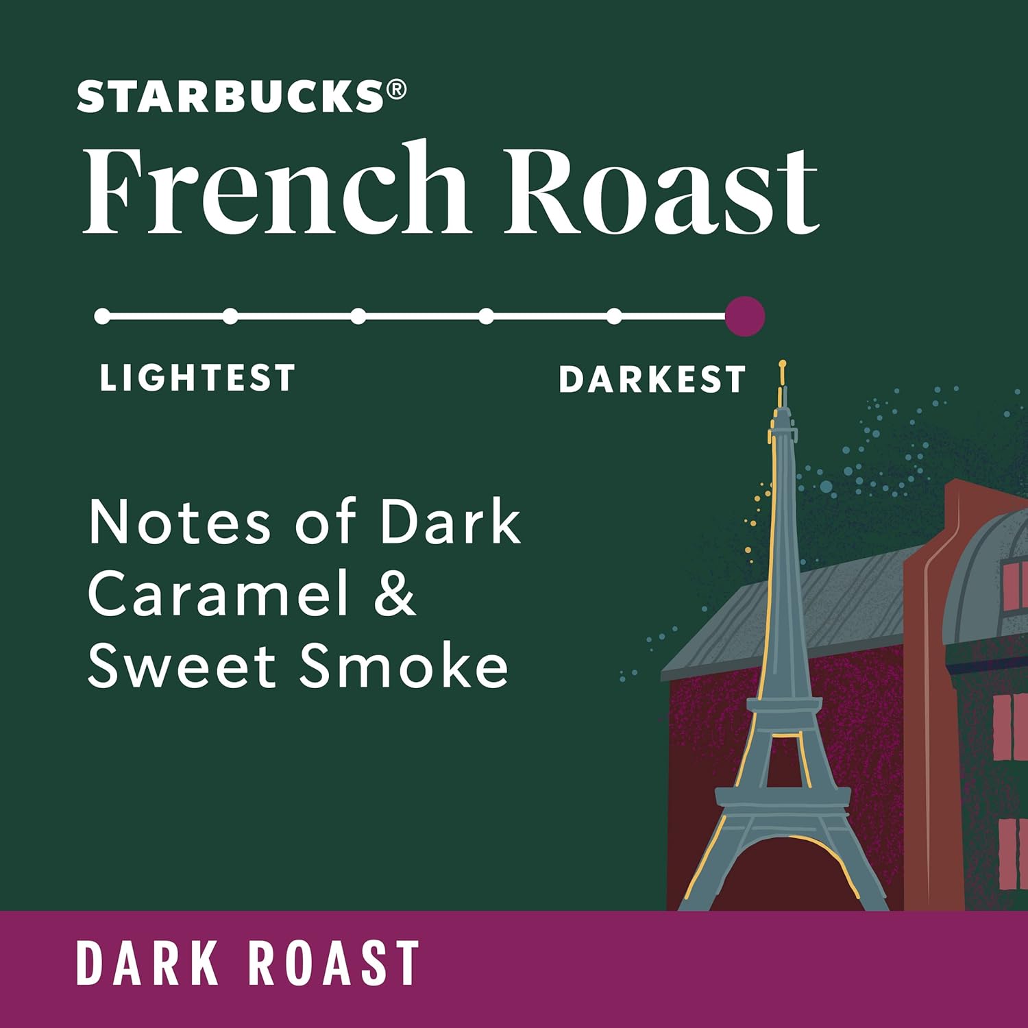 Starbucks Whole Bean Coffee, Dark Roast Coffee, French Roast, 100% Arabica, 6 bags (18 oz each)1