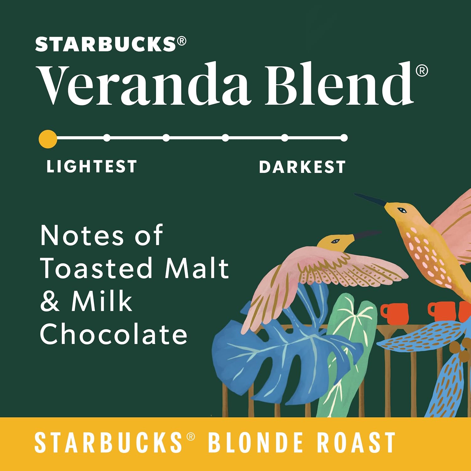 Starbucks Whole Bean Coffee, Starbucks Blonde Roast Coffee, Veranda Blend, 100% Arabica, 6 bags (12 oz each)1