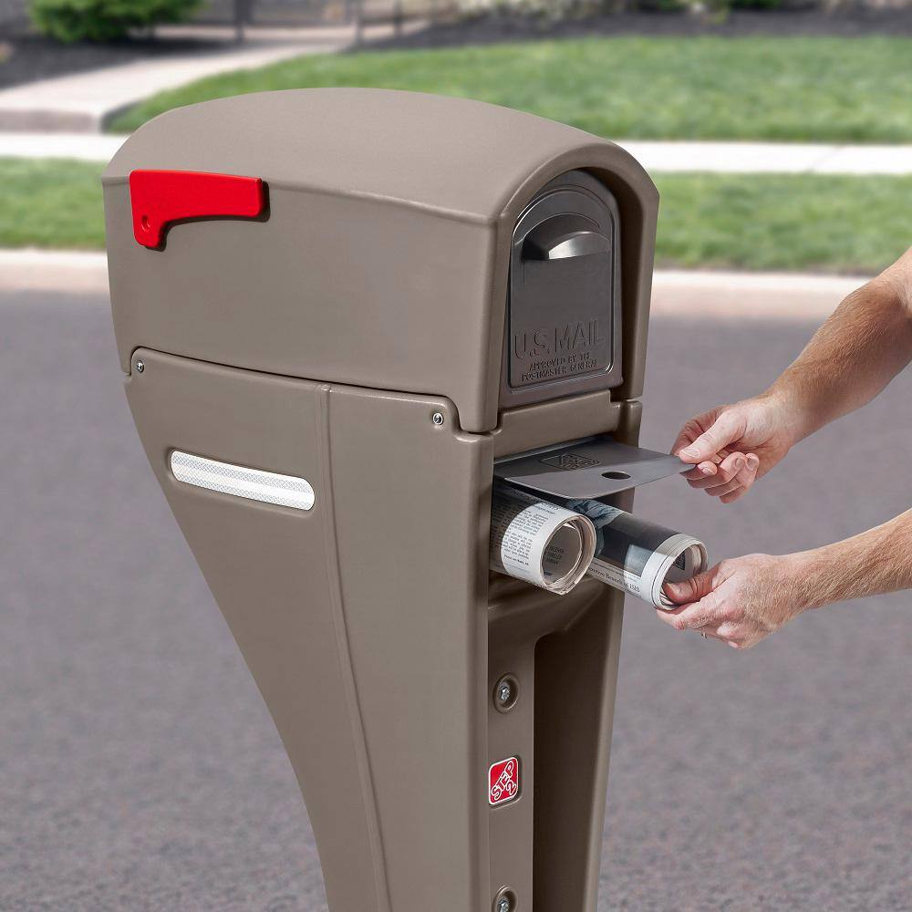 Step2 562900 MailMaster Streamline Large Resin Overpost Mailbox and Post Combo Mocha4