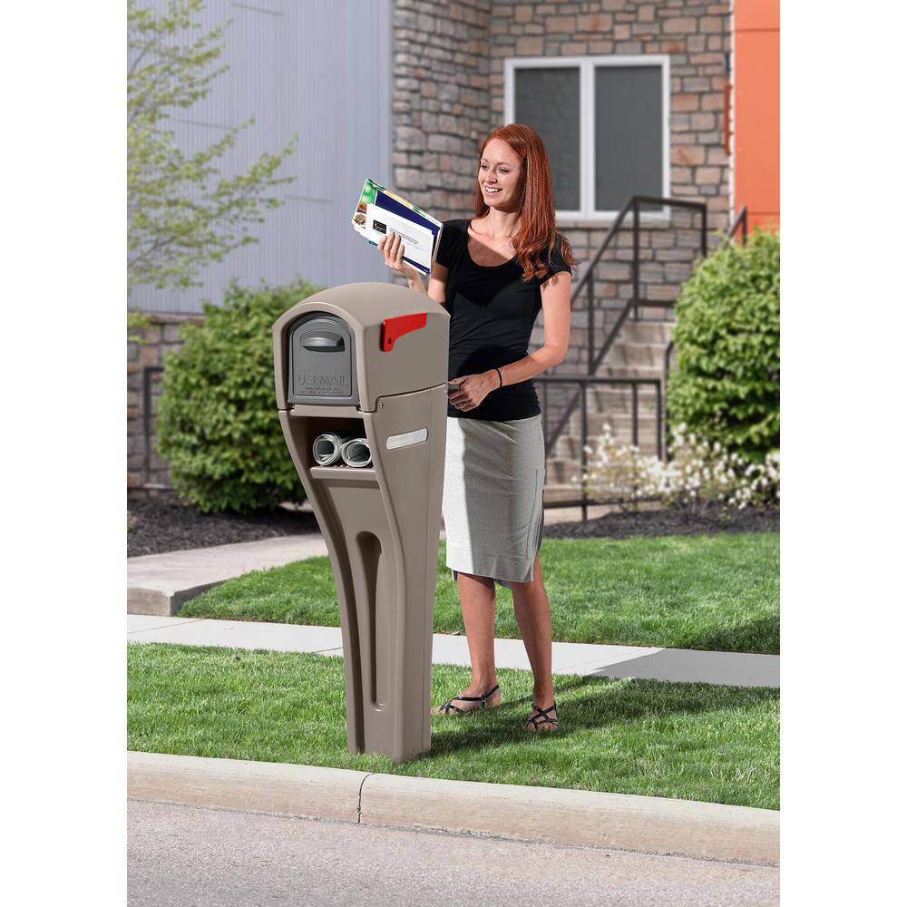Step2 562900 MailMaster Streamline Large Resin Overpost Mailbox and Post Combo Mocha5