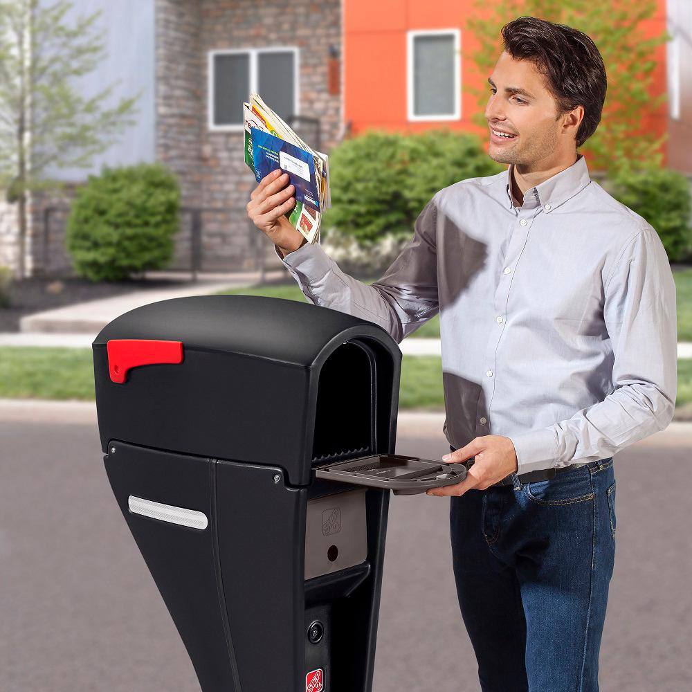 Step2 566900 MailMaster Streamline Large Resin Overpost Mailbox and Post Combo Black Onyx1