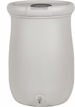 Step2 Fernway Rain Barrel, Outdoor Water Conservation Container, Holds 50 Gallons, Gray