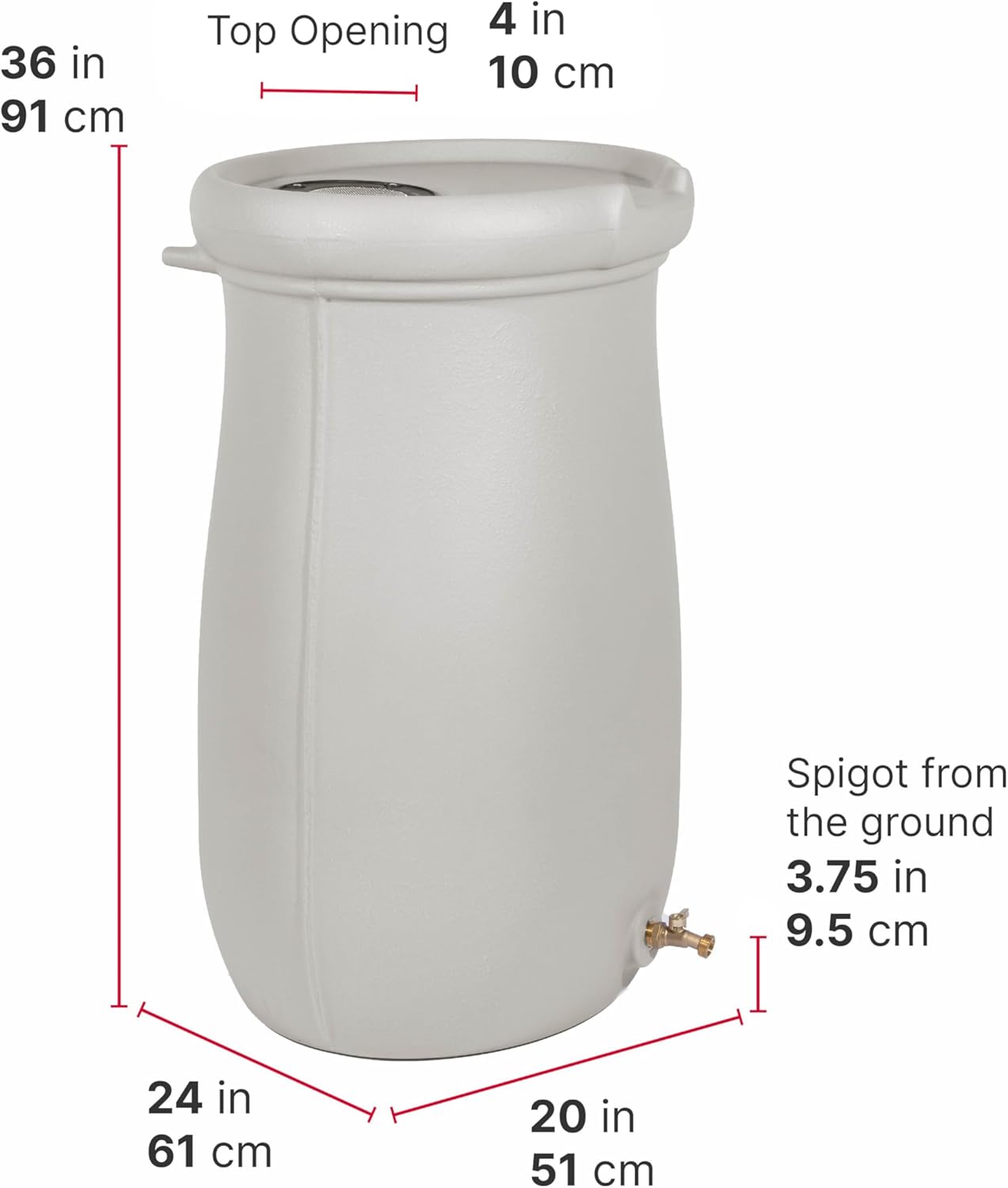 Step2 Fernway Rain Barrel, Outdoor Water Conservation Container, Holds 50 Gallons, Gray0