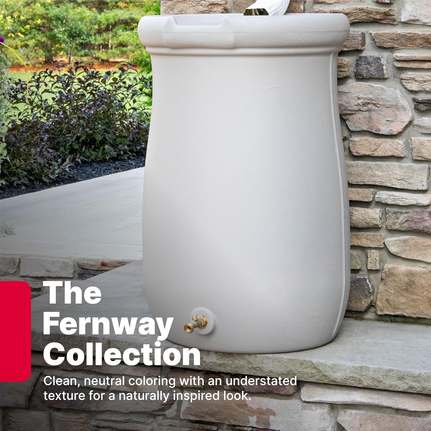 Step2 Fernway Rain Barrel, Outdoor Water Conservation Container, Holds 50 Gallons, Gray9